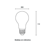 Lâmpada LED A60 9W 810Lm - 6.500K