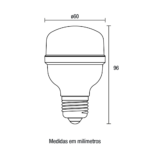 Lâmpada LED High Power T60 E27 20W 1600Lm Bivolt 6.500K