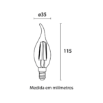 Lâmpada Filamento LED BA35 220V 2W - 220lm 2.400K