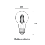 Lâmpada Filamento LED A60 4W - 440lm 2.400K