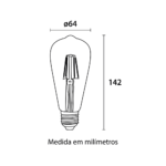 Lâmpada Filamento LED ST64 4W - 440lm 2.400K