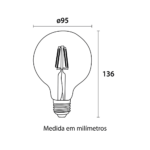 Lâmpada Filamento LED G95 4W - 440lm 2.400K