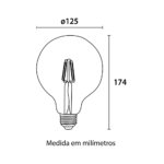 Lâmpada Filamento LED G125 4W - 440lm 2.400K