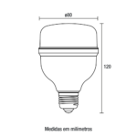 Lâmpada LED High Power T80 E27 40W 3200Lm Bivolt 6.500K