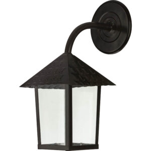Arandela Colonial Quadrada Vidro Liso - Preto