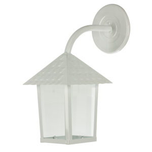 Arandela Colonial Quadrada Vidro Liso - Branco
