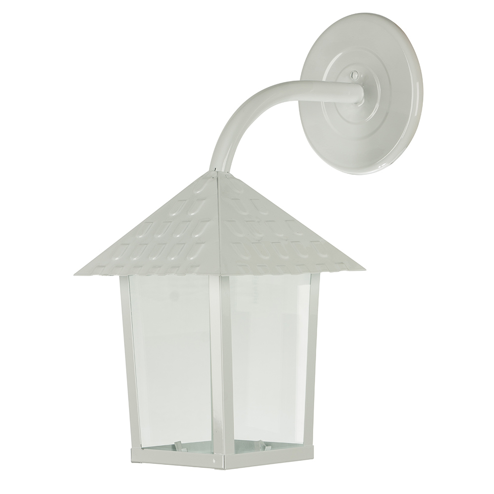 Arandela Colonial Quadrada Vidro Liso - Branco