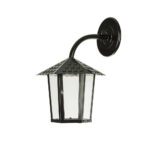 Arandela Colonial Sextavada Vidro Liso - Preto
