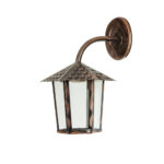 Arandela Colonial Sextavada Vidro Liso - Cobre Liso