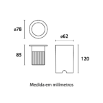 Embutido Solo LED Focus Redondo 10W 30° IP67 - Inox