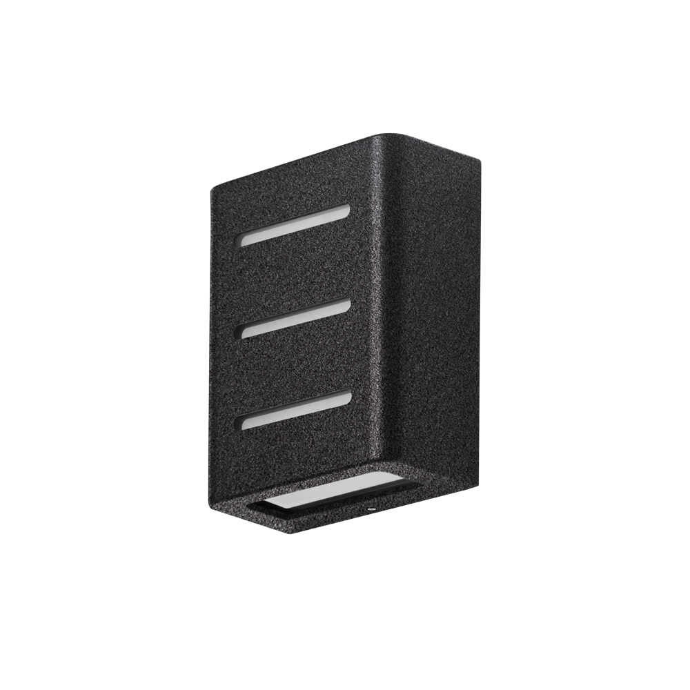 Arandela Fussen 3 Aletas 10x13cm - Preto Texturizado