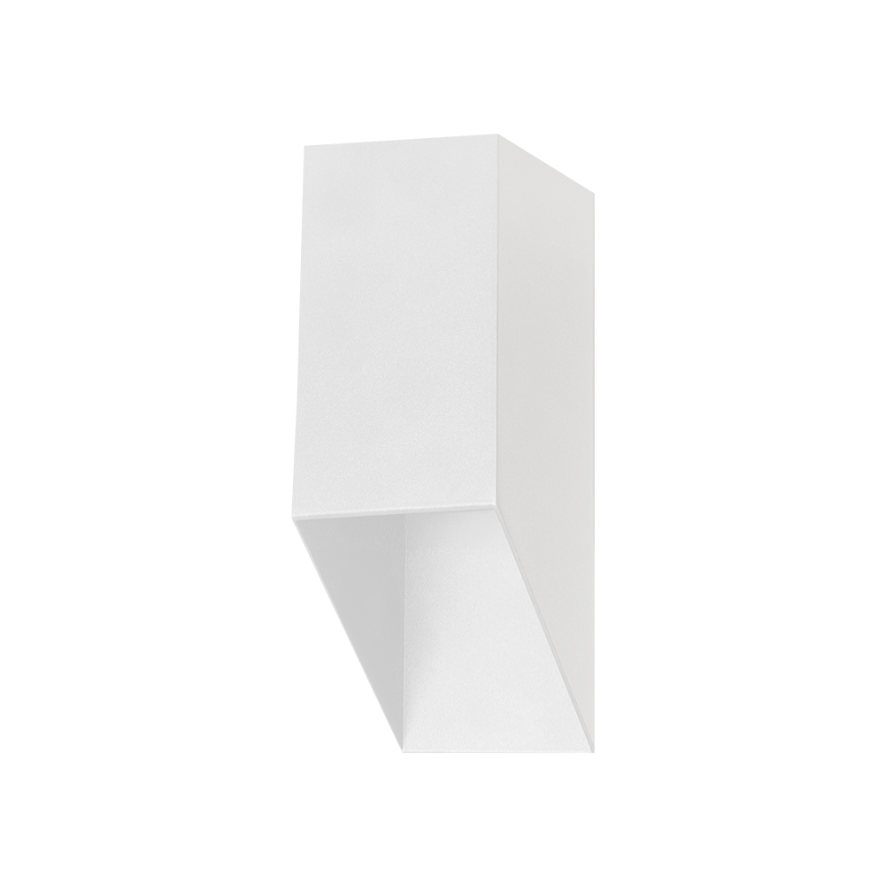 Arandela Quadro Chanfrada Alumínio 1 Facho - Branco Fosco
