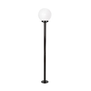Poste Globo Simples 2,16m com canopla Com Globo - Preto