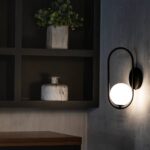 Arandela Avelã Oval 1xG9 Bivolt - Preto