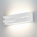 Arandela Trama Retangular Dupla 2xE27 Bivolt - Branco Fosco