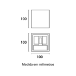 Arandela LED Free Alumínio Quadrada 6W 3.000K - Branco