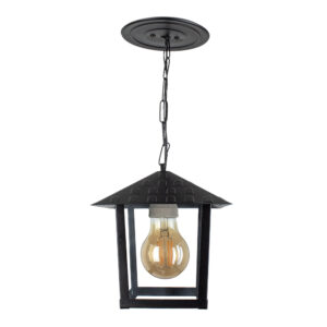 Pendente Colonial Nina Vidro Liso - Preto