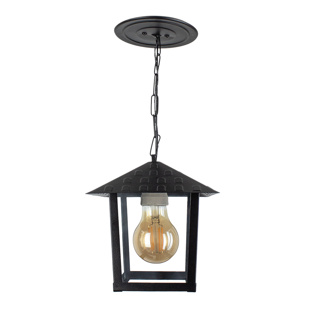 Pendente Colonial Nina Vidro Liso - Preto