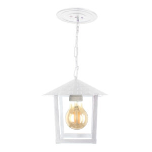 Pendente Colonial Nina Vidro Liso - Branco Brilhante