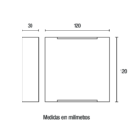 Arandela LED Clean Quadrada 2 Fachos 3W 3.000K - Preto