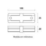 Conector Reto p/ Trilhos Sobrepor - Branco