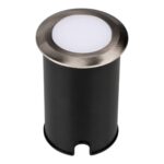 Embutido de Solo LED Dot Inox 1W IP66 Bivolt 3.000K - Preto