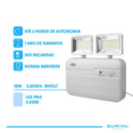Luminária de Emergência LED 3.000 LM 18W Bivolt 2 Faróis 6.500K - Branco