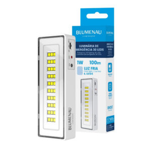 Luminária de Emergência 30 LEDs 1W 50/100lm 100-240V