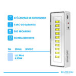 Luminária de Emergência 30 LEDs 1W 50/100lm 100-240V