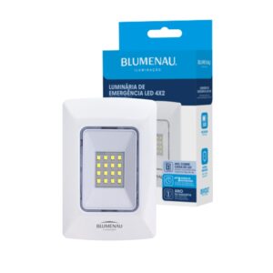 Luminária de Emergência 4x2 LED Bivolt 1W 6.500K Branco