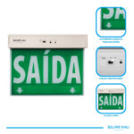 Placa de Saída LED Luz de Emergência 1 Face 1W - Verde