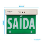 Placa de Saída LED Luz de Emergência 1 Face 1W - Verde