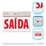 Placa de Saída LED Luz de Emergência 1 Face 1W - Vermelha