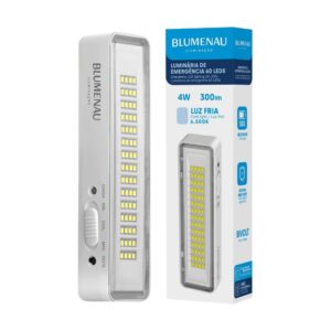Luminária de Emergência 60 LEDs Bivolt 4W 6.500K Branco