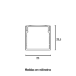 Perfil Sobrepor 23x23mm 3m - Branco Fosco