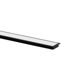 Perfil Embutir Alumínio 40x10mm Com Mola 3m - Preto