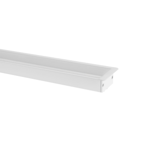 Perfil Embutir Alumínio 2m 48x20mm com 3 Molas e 2 Tampas - Branco Fosco