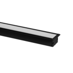 Perfil Embutir Alumínio 3m 48x20mm com 3 Molas e 2 Tampas - Preto