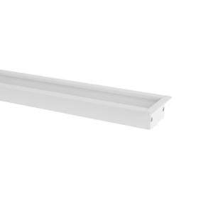 Perfil Embutir Recuado Alumínio 3m 48x20mm com 3 Molas e 2 Tampas - Branco Fosco