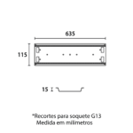 Perfil Comercial Slim 63,5cm (2x20) - Branco Brilhante