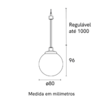 Módulo Pendente Globo para Perfil - Branco Fosco