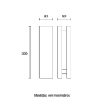 Balizador LED Lumos 50cm 220V - Preto Fosco