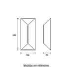 Arandela Planos 30cm - Branco fosco