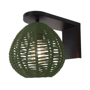 Arandela Maruni 240 mm Preto Fosco - Corda Verde Musgo