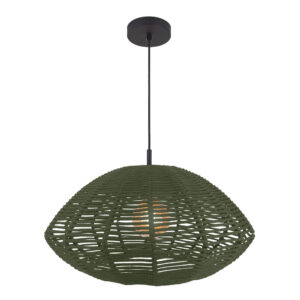 Pendente Maruni 50cm Preto Fosco - Corda Verde Musgo