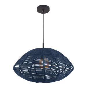 Pendente Maruni 50cm Preto Fosco - Corda Azul Marinho