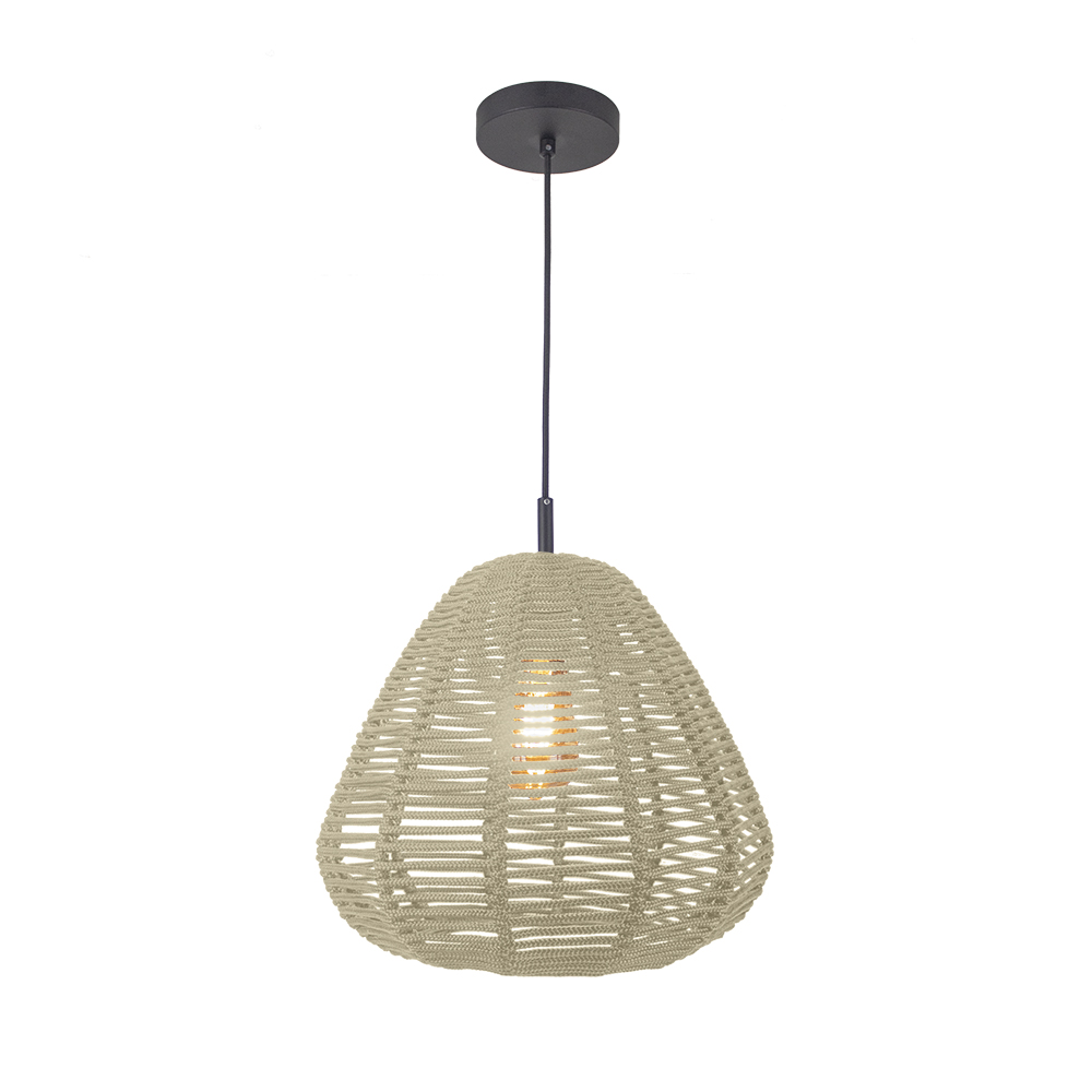Pendente Maruni 35cm Preto Fosco - Corda Areia