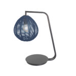 Luminária de Mesa Maruni Preto Fosco - Corda Azul Marinho