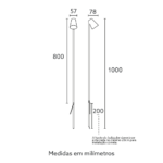 Balizador Drop 80cm IP54 1xGU10 - Branco Fosco