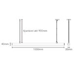 Pendente LED Mizan 1m 30W Bivolt 3.000K - Preto